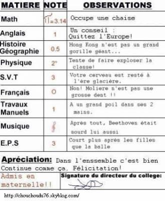mon bultin du 3em trimestre